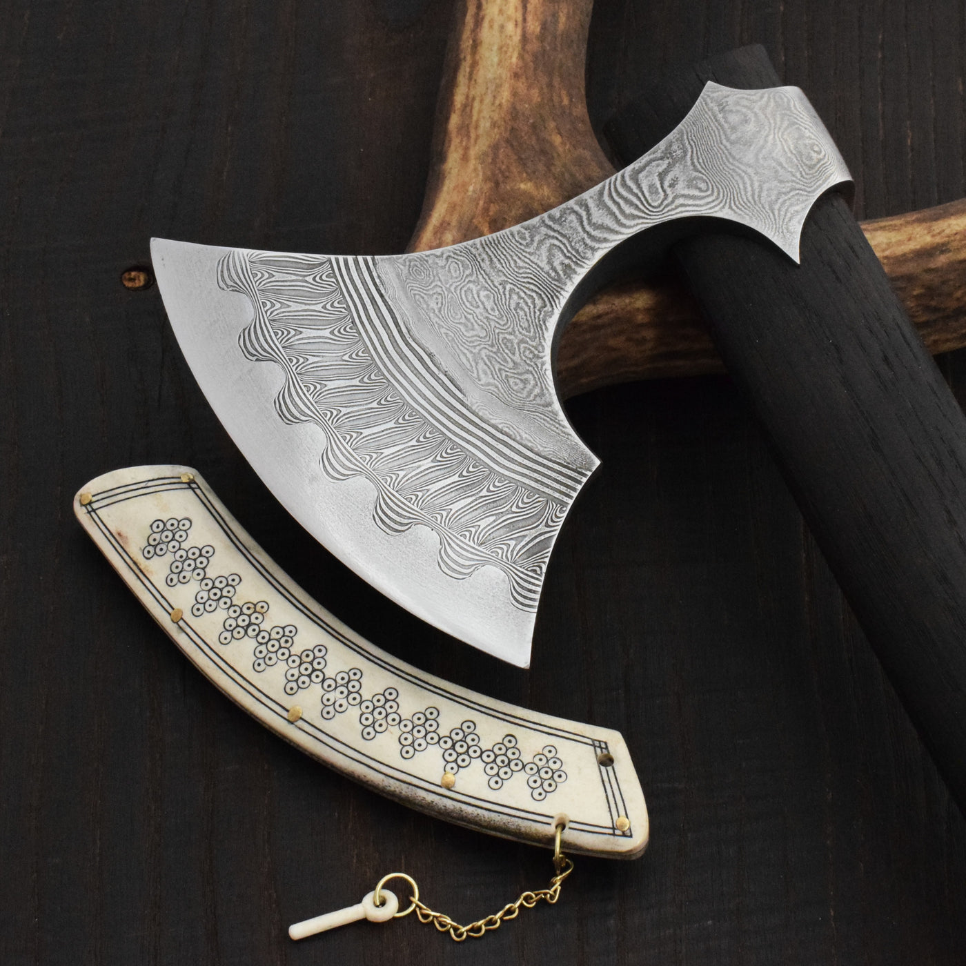 Premium Pattern-Welded Axe, Hornavan – Grimfrost