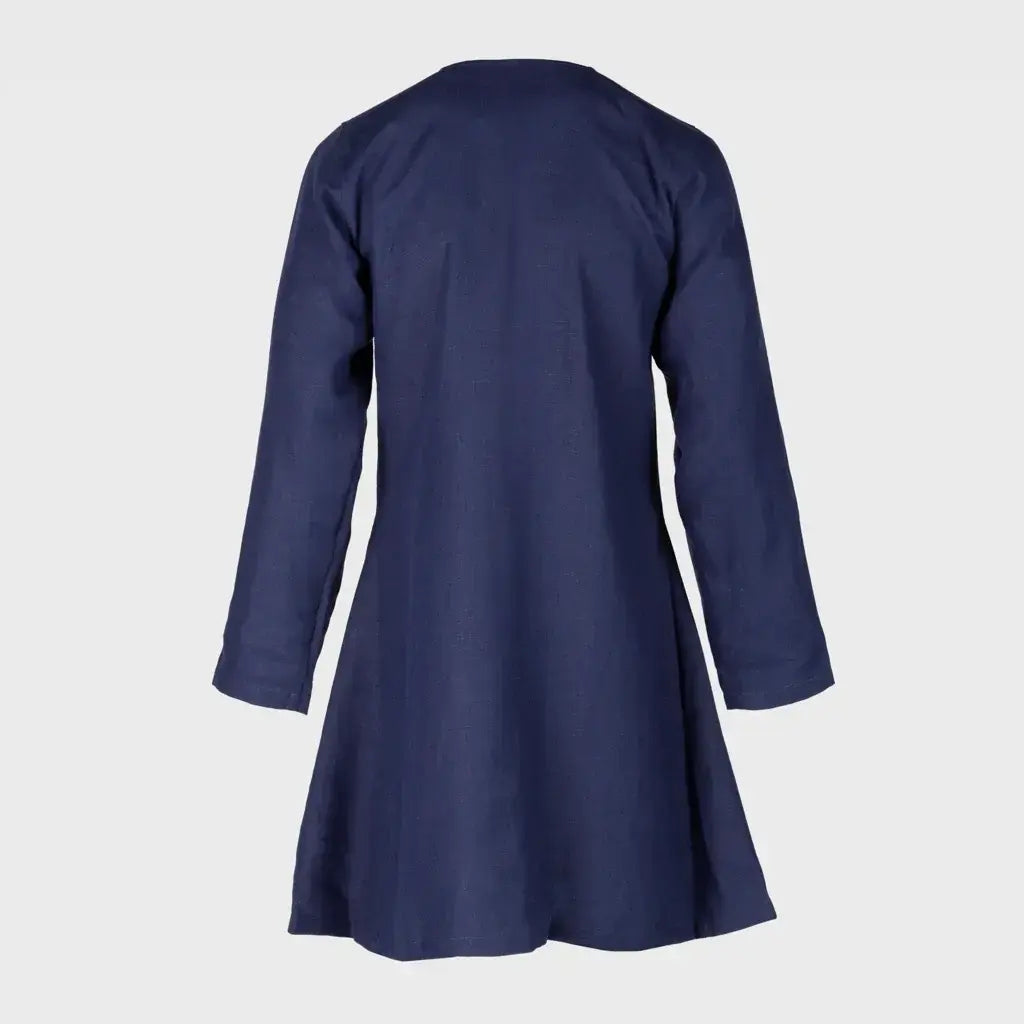 Viking Linen Tunic, Dark Blue