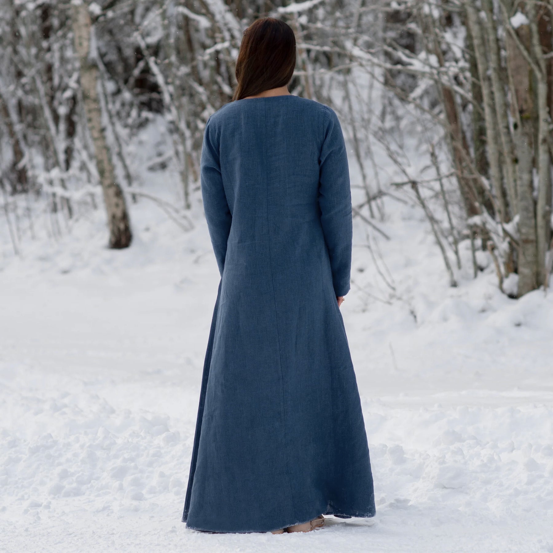 Viking Dress, Linen, Blue Grimfrost Viking Dress, Linen, Blue Grimfrost