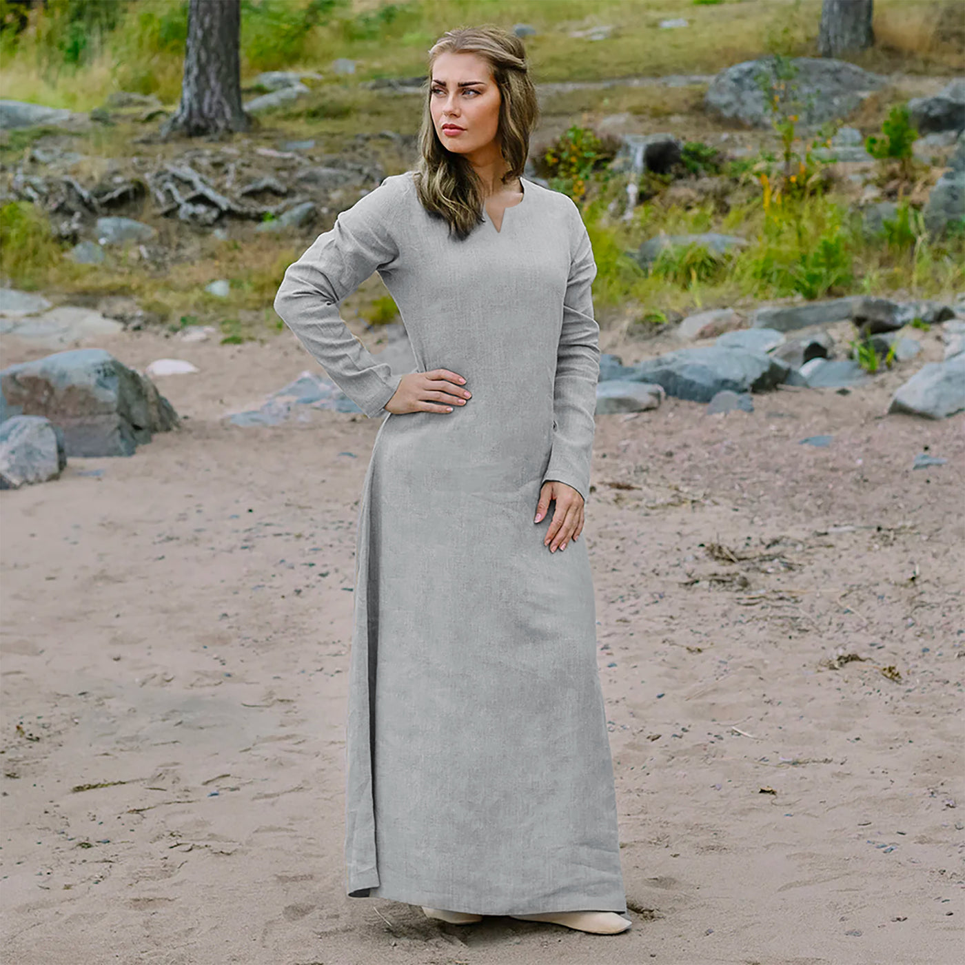 Viking Apron Dress, Grey