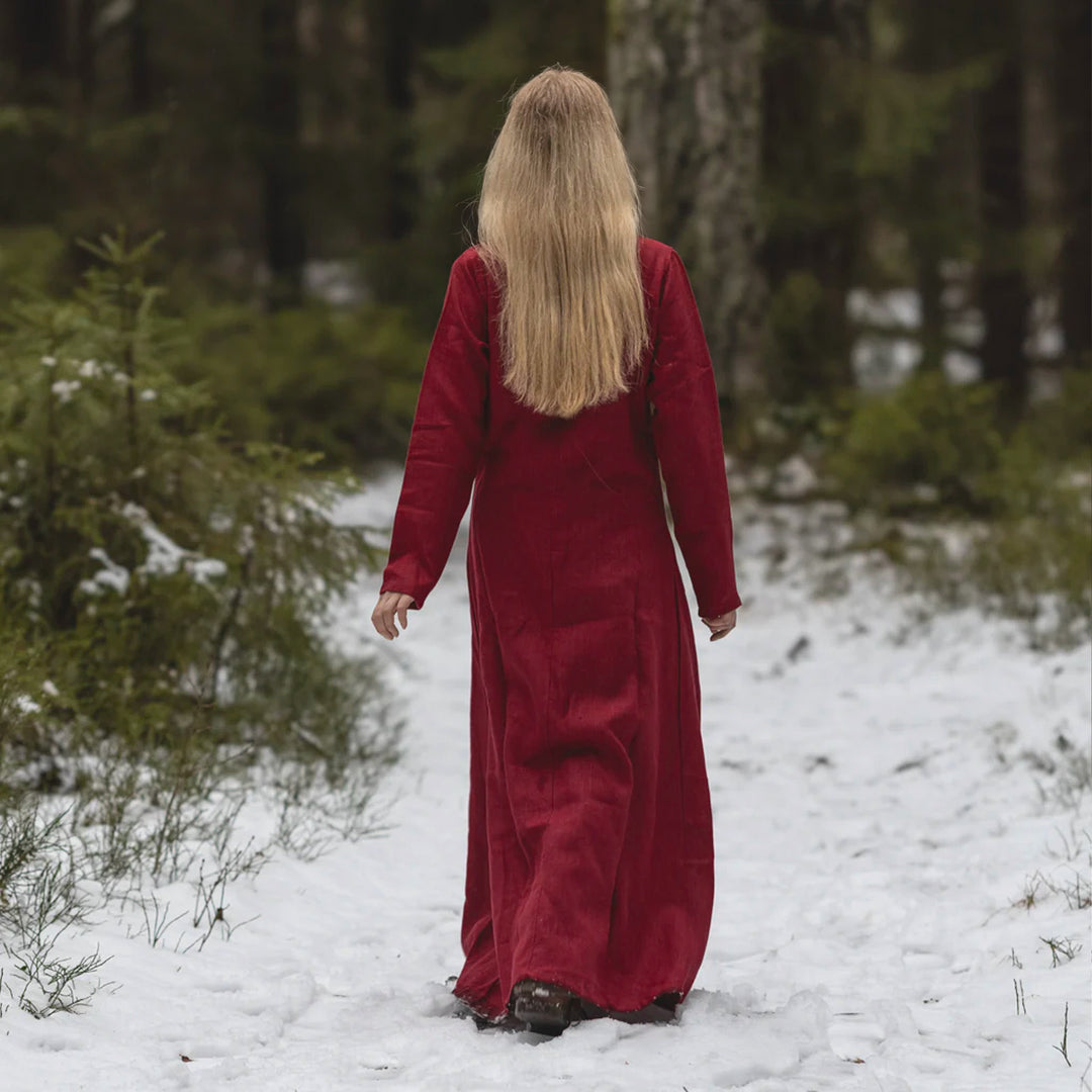 Viking Dress, Linen, Red - Grimfrost Viking Dress, Linen, Red - Grimfrost