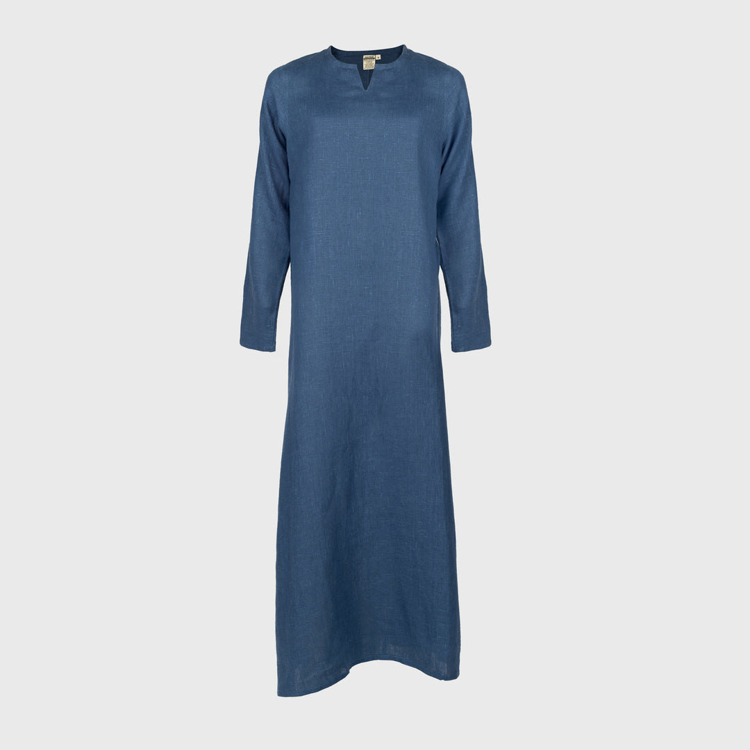 Viking Dress, Linen, Blue