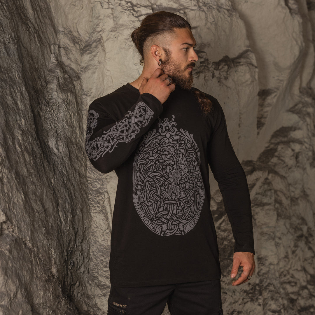 Premium Longsleeve, The Wolf, Black – Grimfrost