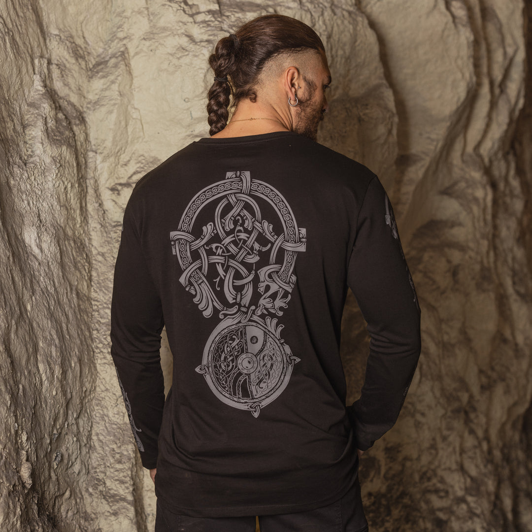Premium Longsleeve, The Wolf, Black – Grimfrost