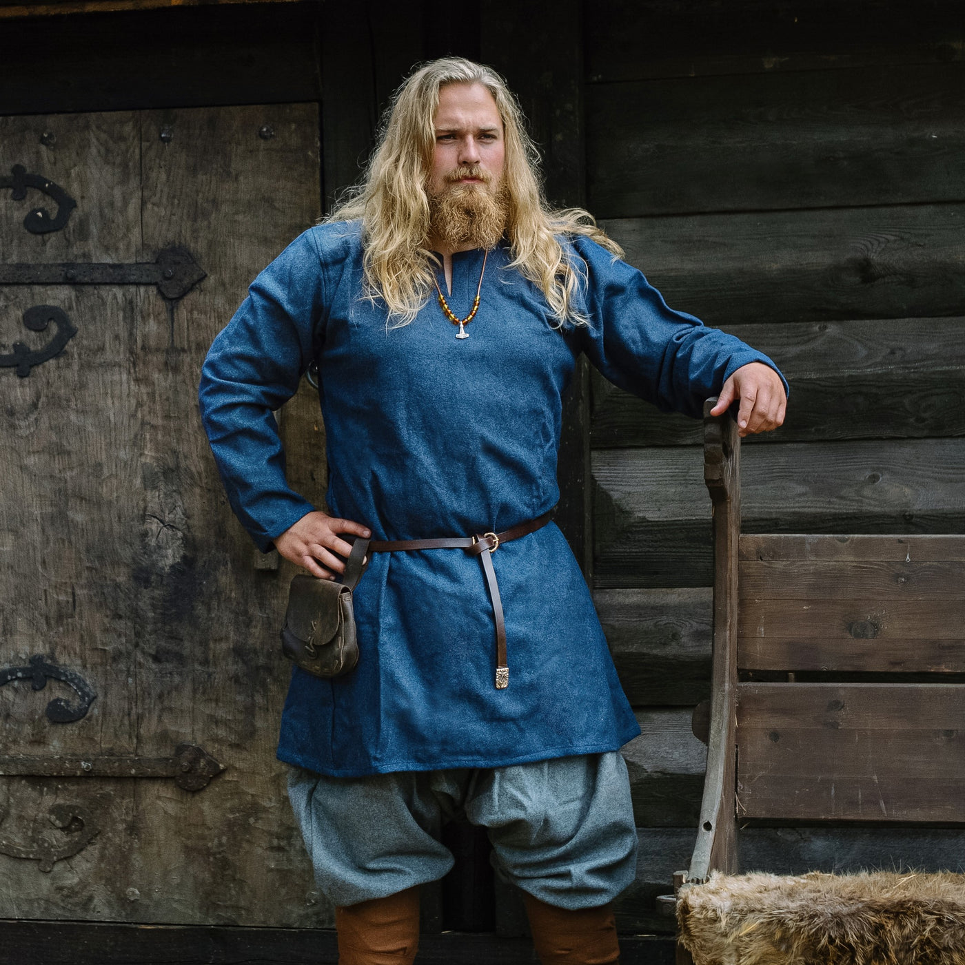 Viking Wool Tunic, Blue