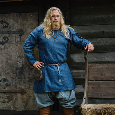 Old Authentic Man Fur Traditional Viking Stock Photo 679773205