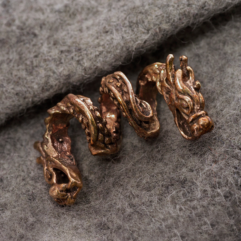 Beard Rings - Beard Ring, Jörmungandr, Bronze - Grimfrost.com