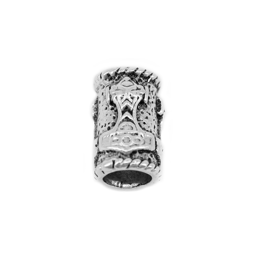 Beard Rings - Mjolnir Beard Ring, Silver - Grimfrost.com