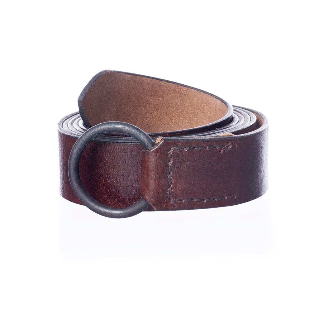 Viking Leather Belt, Iron Ring – Grimfrost