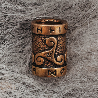Beard Rings - Triskele Beard Bead, Bronze - Grimfrost.com