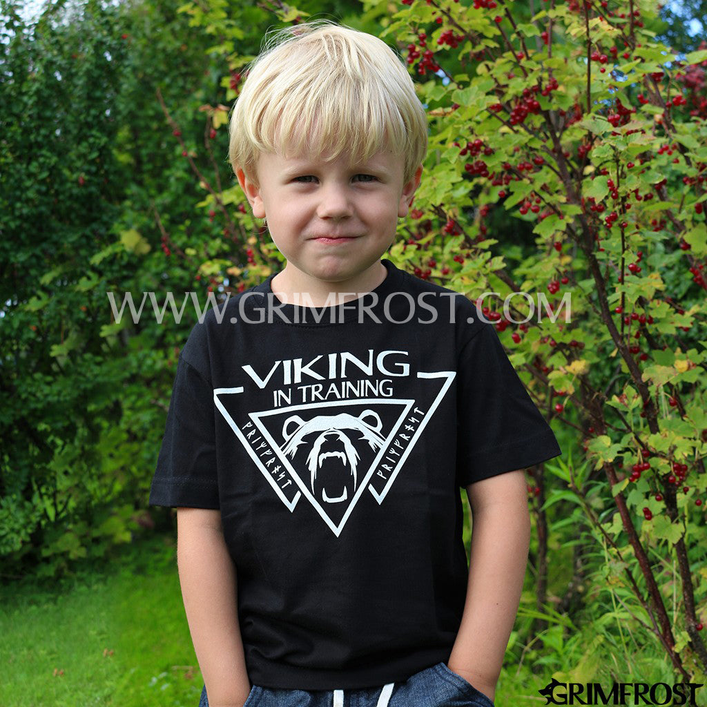 T-shirts - Kids T-shirt, Viking, Black - Grimfrost.com