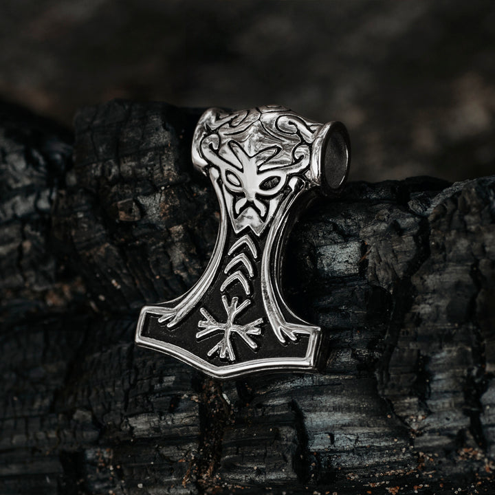 THORS HAMMER blackl ブラックメタル Thor's Mjolnir Hammer Pendant | Black Mjolnir Norse Pendant
