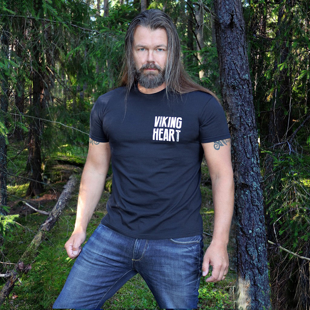 T-shirts - T-shirt, Viking Heart, Navy Blue - Grimfrost.com