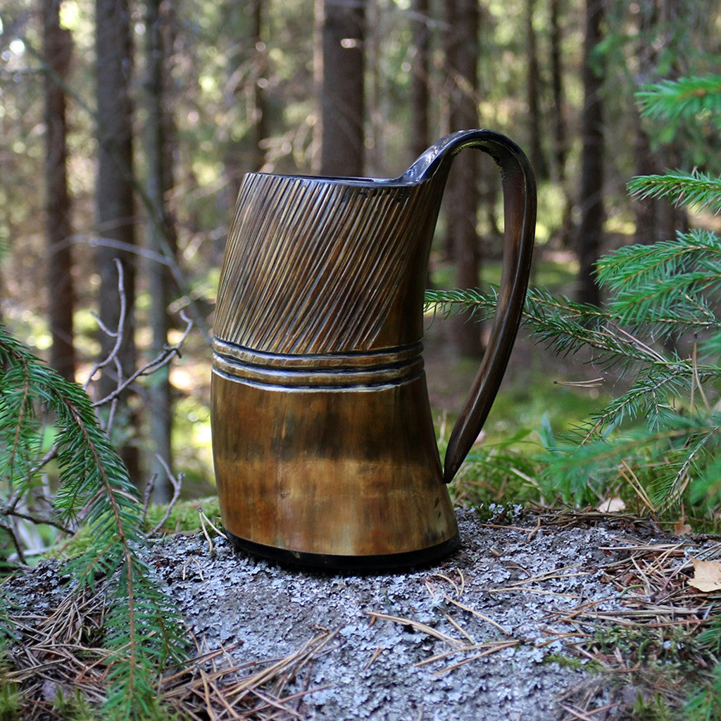 Mugs - Horn Mug, Carved - Grimfrost.com
