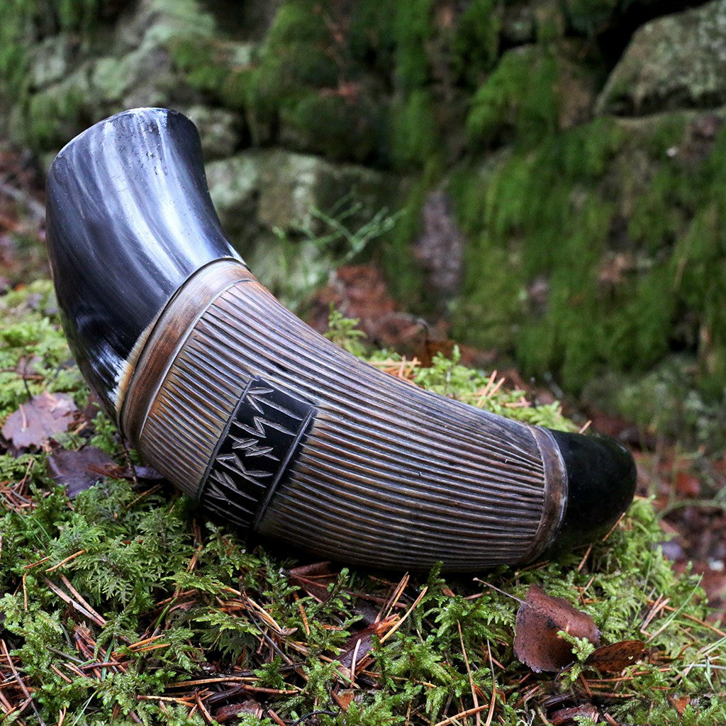 Horns - Carved Drinking Horn, Large - Grimfrost.com