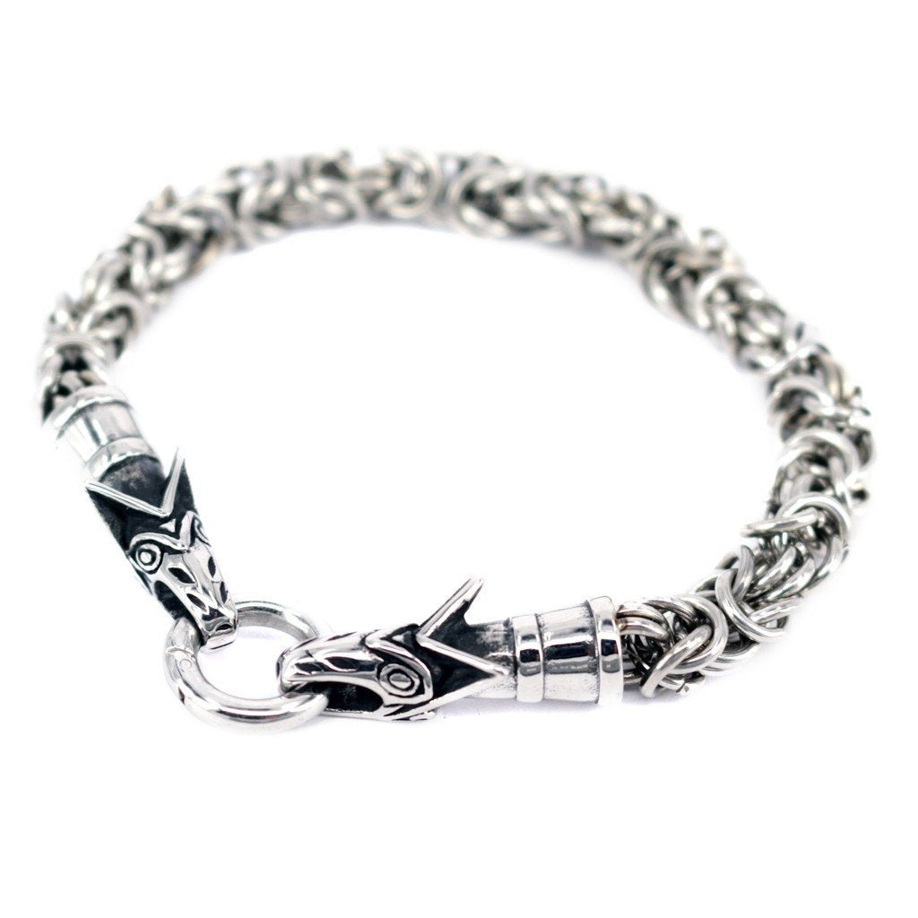 Arm Rings - Wolf King Chain Bracelet, Stainless Steel - Grimfrost.com
