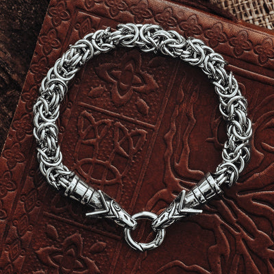 Arm Rings - Wolf King Chain Bracelet, Stainless Steel - Grimfrost.com