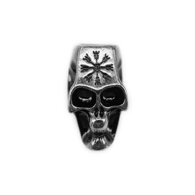 Beard Rings - XL Beard Ring, Dark Metal Skull - Grimfrost.com