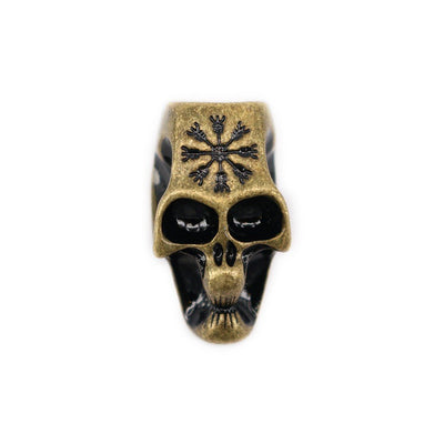 Beard Rings - XL Beard Ring, Antique Gold Skull - Grimfrost.com