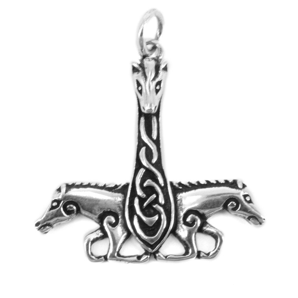 Thor's Hammers - Horse Thor's Hammer, Silver - Grimfrost.com