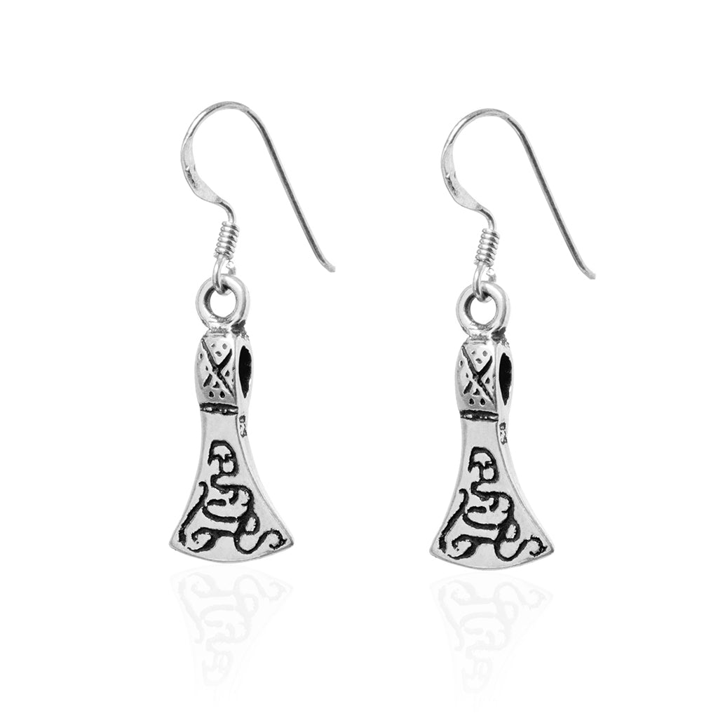 Earrings - Axe Earrings, Silver - Grimfrost.com