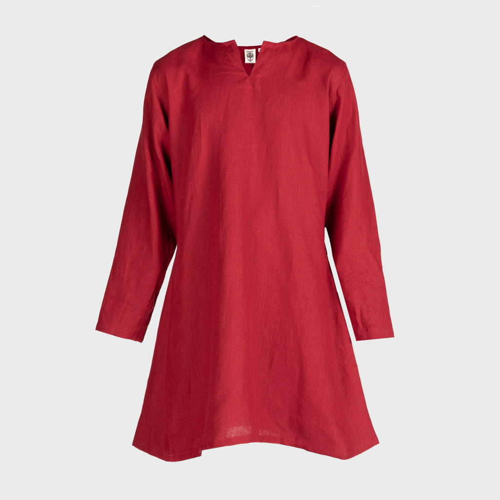 Viking Linen Tunic, Red M