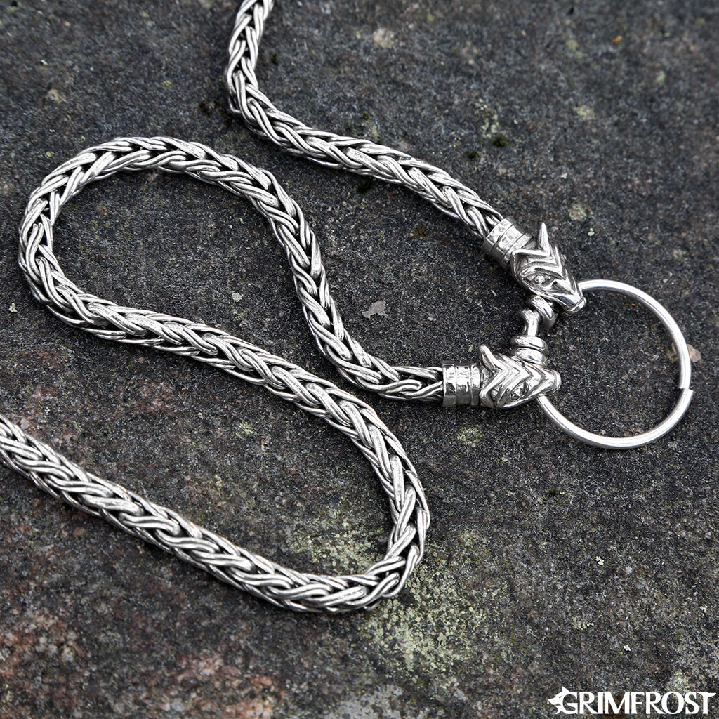 Neck Chains - Asgard Wolf Chain, Silver - Grimfrost.com