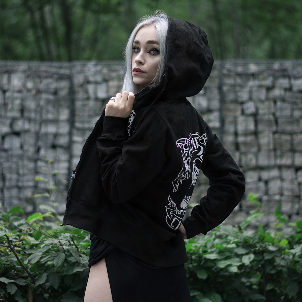 Women's Premium Zip Hoodie, Grimfrost Clan, Black