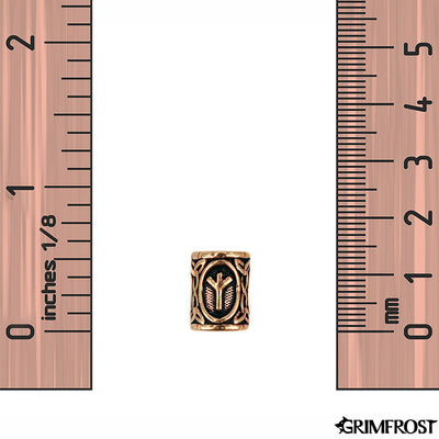 Beard Rings - Algiz/Madr Beard Ring, Bronze - Grimfrost.com