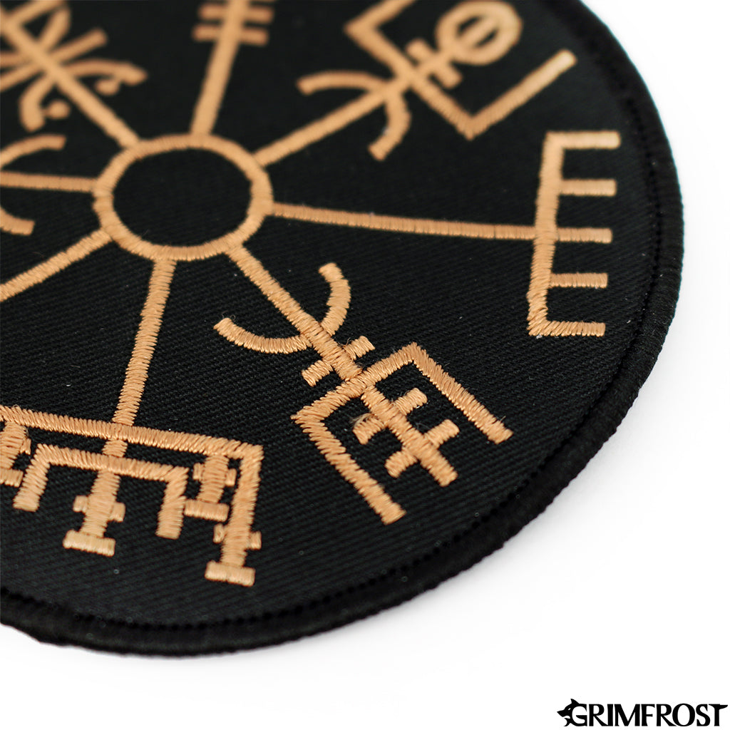 Patches - Vegvisir Patch, Embroidered, Black - Grimfrost.com