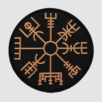 Patches - Vegvisir Patch, Embroidered, Black - Grimfrost.com