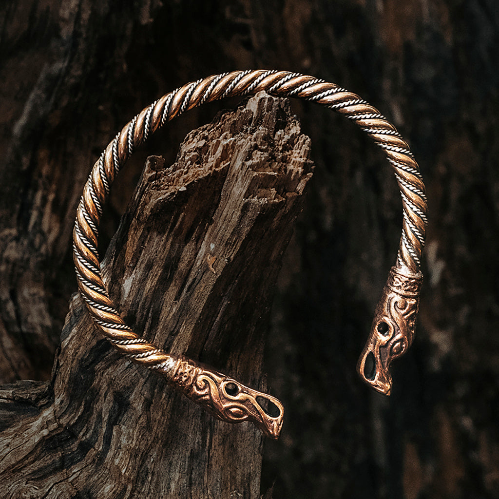 Dragon Armring, Silver and Bronze