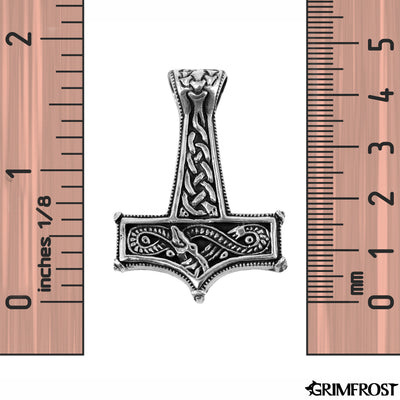 Thor's Hammers - Jormungandr Hammer, Silver - Grimfrost.com