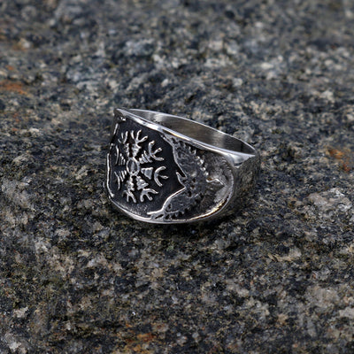Rings - Aegishjálmur Ring, Stainless Steel - Grimfrost.com