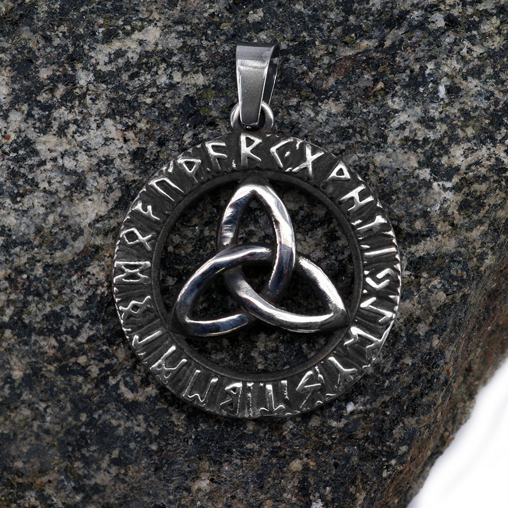 Pendants - Runic Triquetra Pendant, Stainless Steel - Grimfrost.com