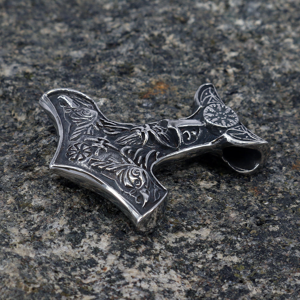 Thor's Hammers - Ravens Hammer, Stainless Steel - Grimfrost.com