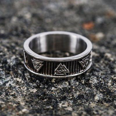 Valknut Band Ring, Stainless Steel – Grimfrost