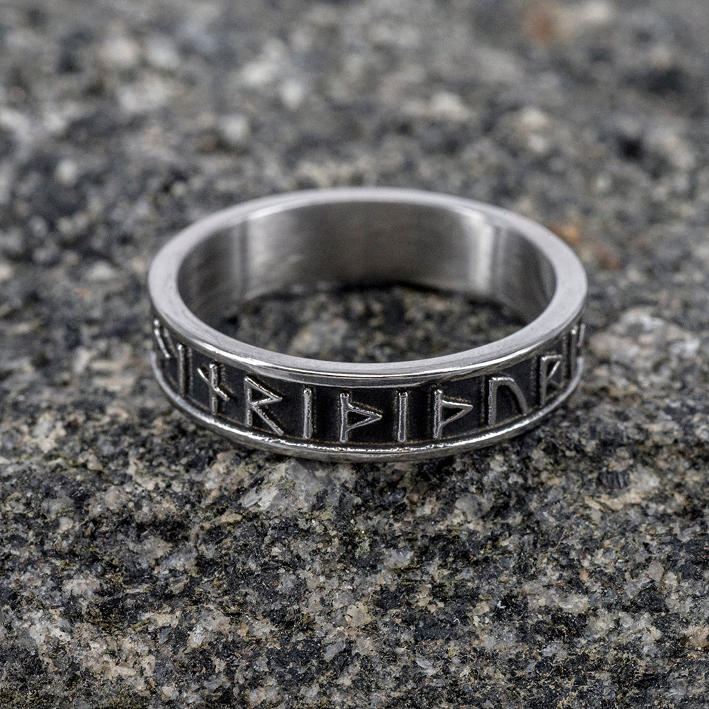 Thor Rune Band Ring, Stainless Steel – Grimfrost