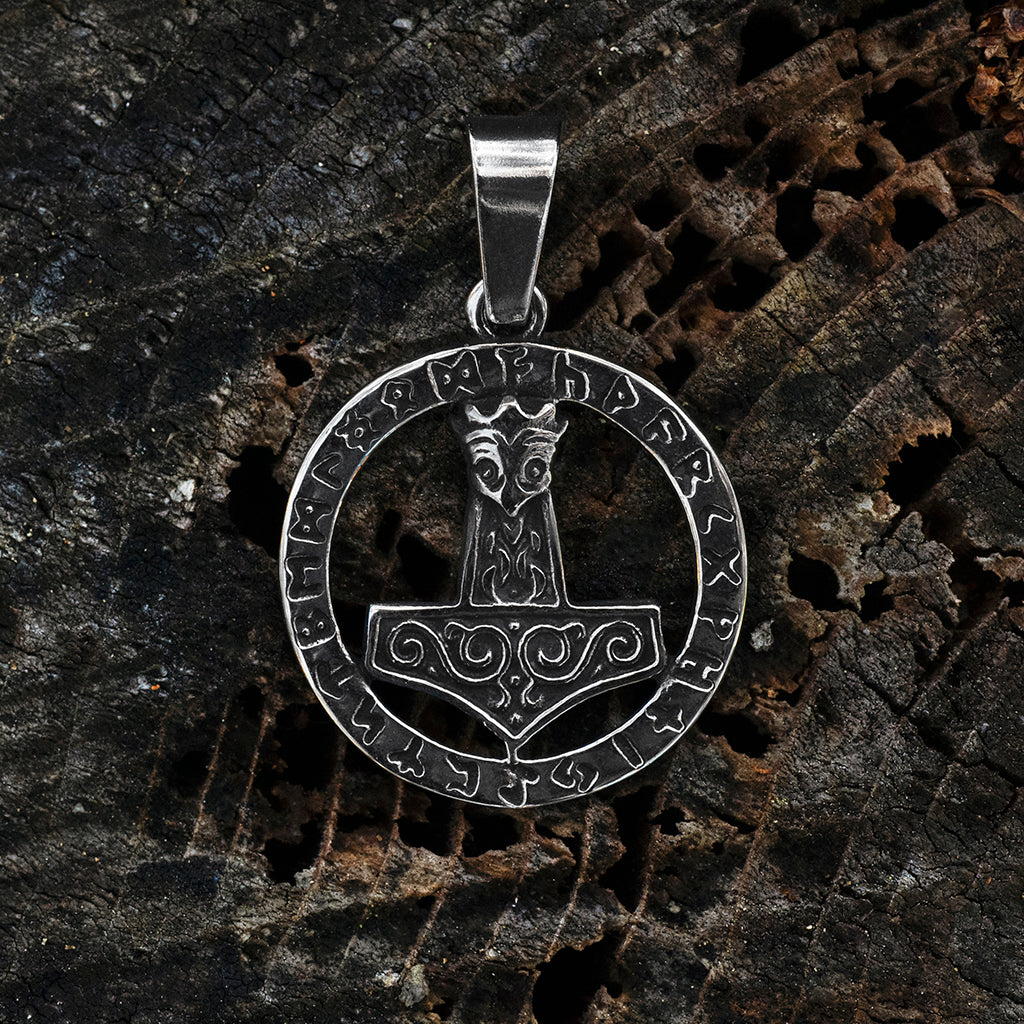 Thor's Hammers - Rune Thor's Hammer, Stainless Steel - Grimfrost.com