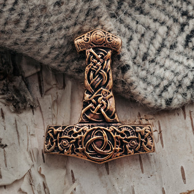 Thor's Hammers - Triquetra Thor's Hammer, Bronze - Grimfrost.com