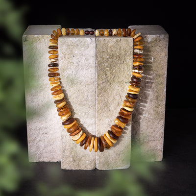 Amber Necklace, Disc Beads