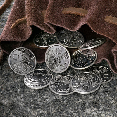 Accessories - Viking Coins and Pouch, Silver - Grimfrost.com