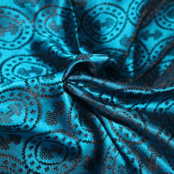 Fabrics - Double Axe Silk, Black and Blue - Grimfrost.com