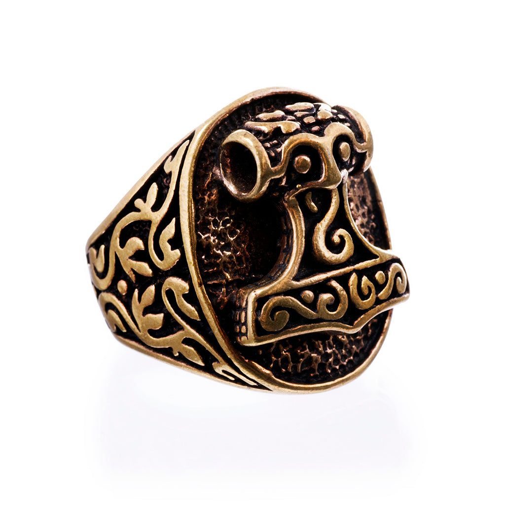Rings - XL Mjolnir Ring, Bronze - Grimfrost.com