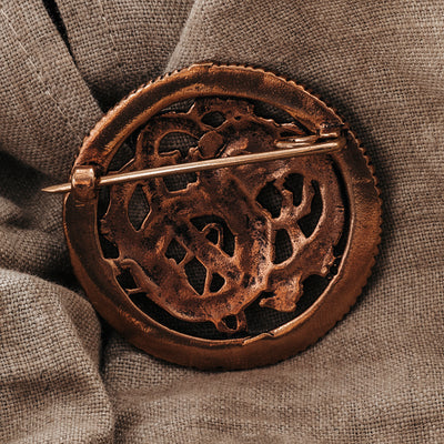 Brooches - Lindworm Brooch, Bronze - Grimfrost.com
