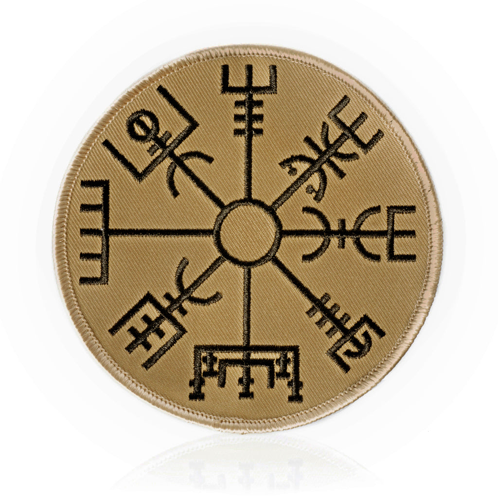 Vegvisir Patch, Embroidered, Desert – Grimfrost