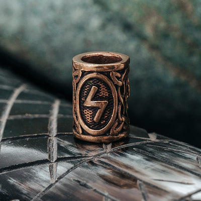 Beard Rings - Sowilo Beard Ring, Bronze - Grimfrost.com