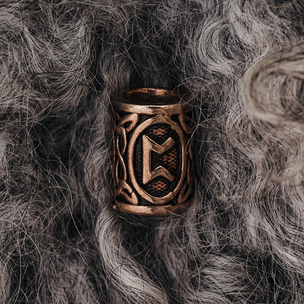 Beard Rings - Pertho Beard Ring, Bronze - Grimfrost.com