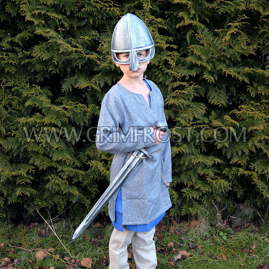 Kids Viking Wear - Kids Wool Tunic, Grey - Grimfrost.com
