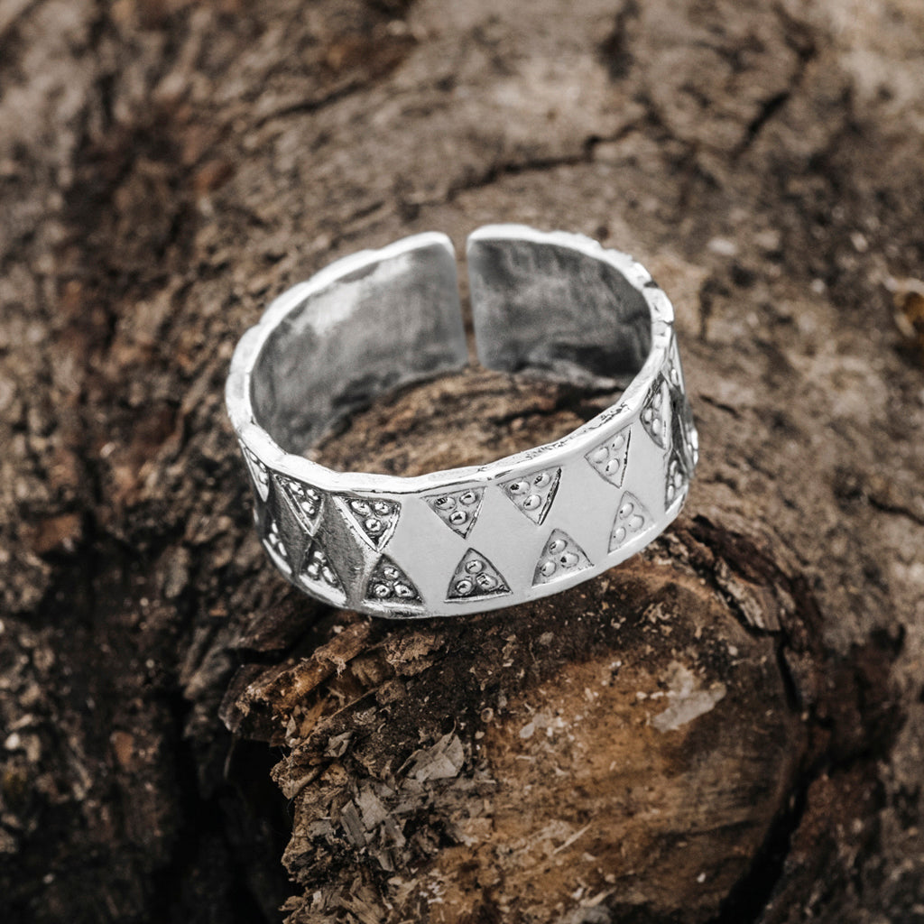 Stamped Viking Ring, Silver – Grimfrost